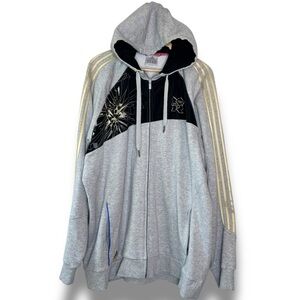 Adidas Official London Olympics 2012 Gray Black‎ Gold Full Zip Hoodie Size 2XL